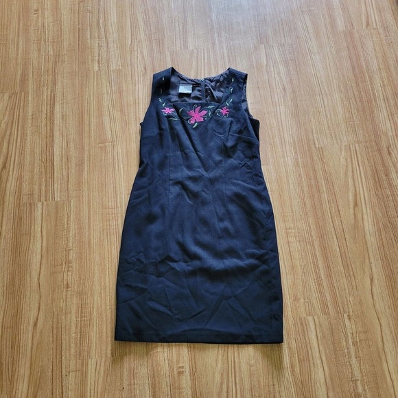 Rabbit Rabbit Rabbit Dress Women 6 Black Linen Purple Embroidery Matching Jacket - Picture 4 of 9